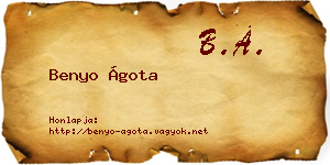 Benyo Ágota névjegykártya